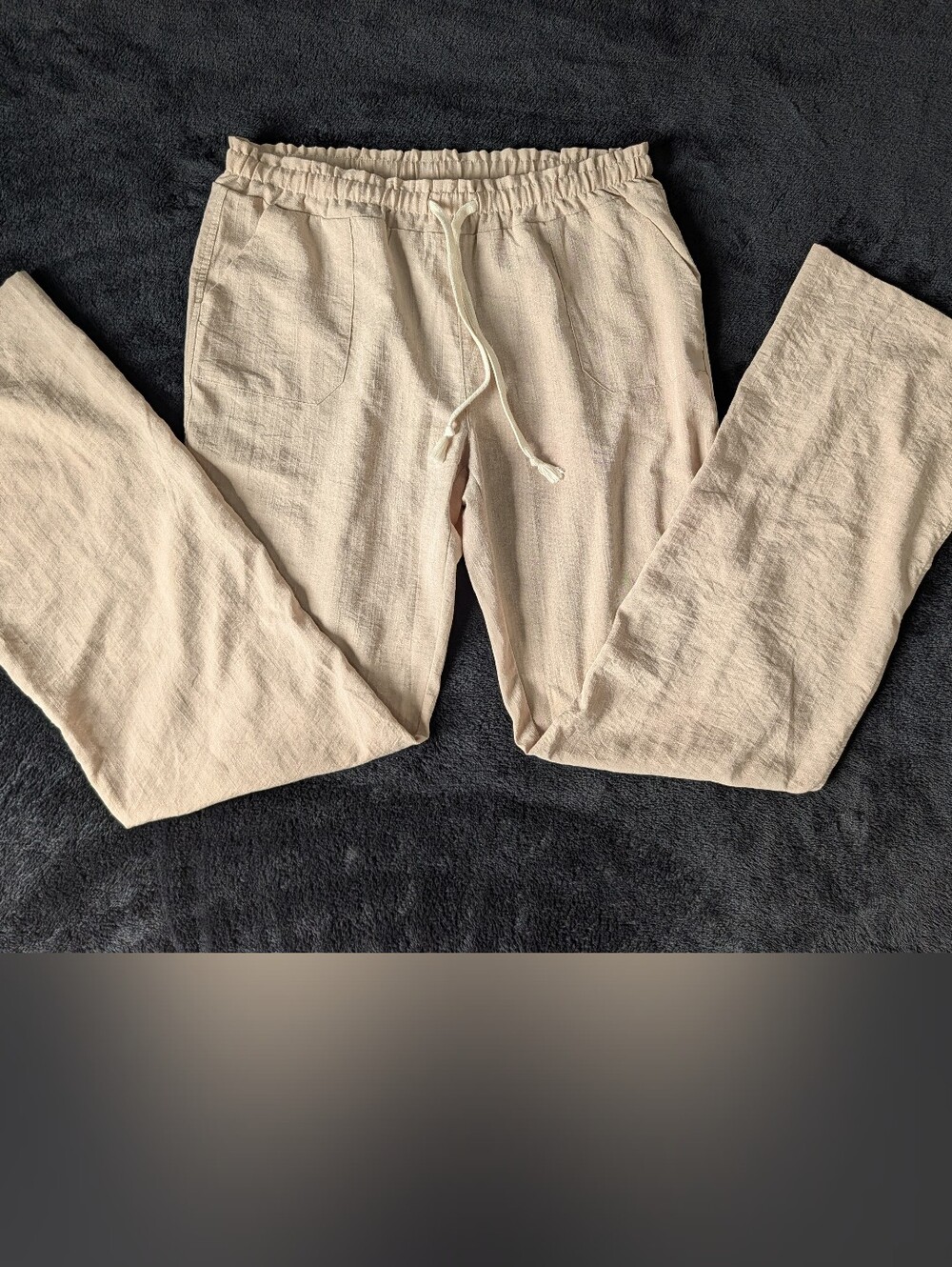 Extra Tall Drawstring Linen-Blend Pants